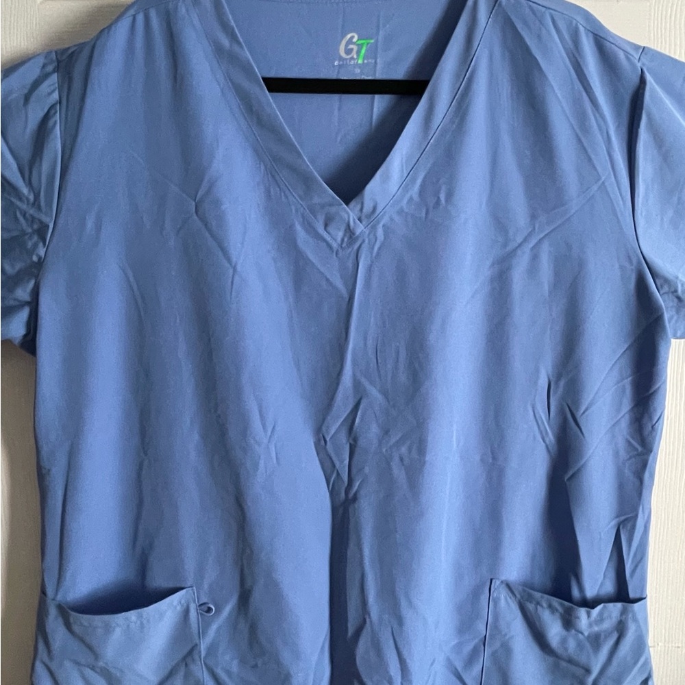 Women's Blue V-Neck Top Scrubs